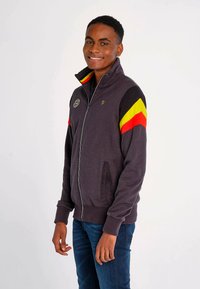 J&JOY BELGIUM LOGO - Sweater met rits - black
