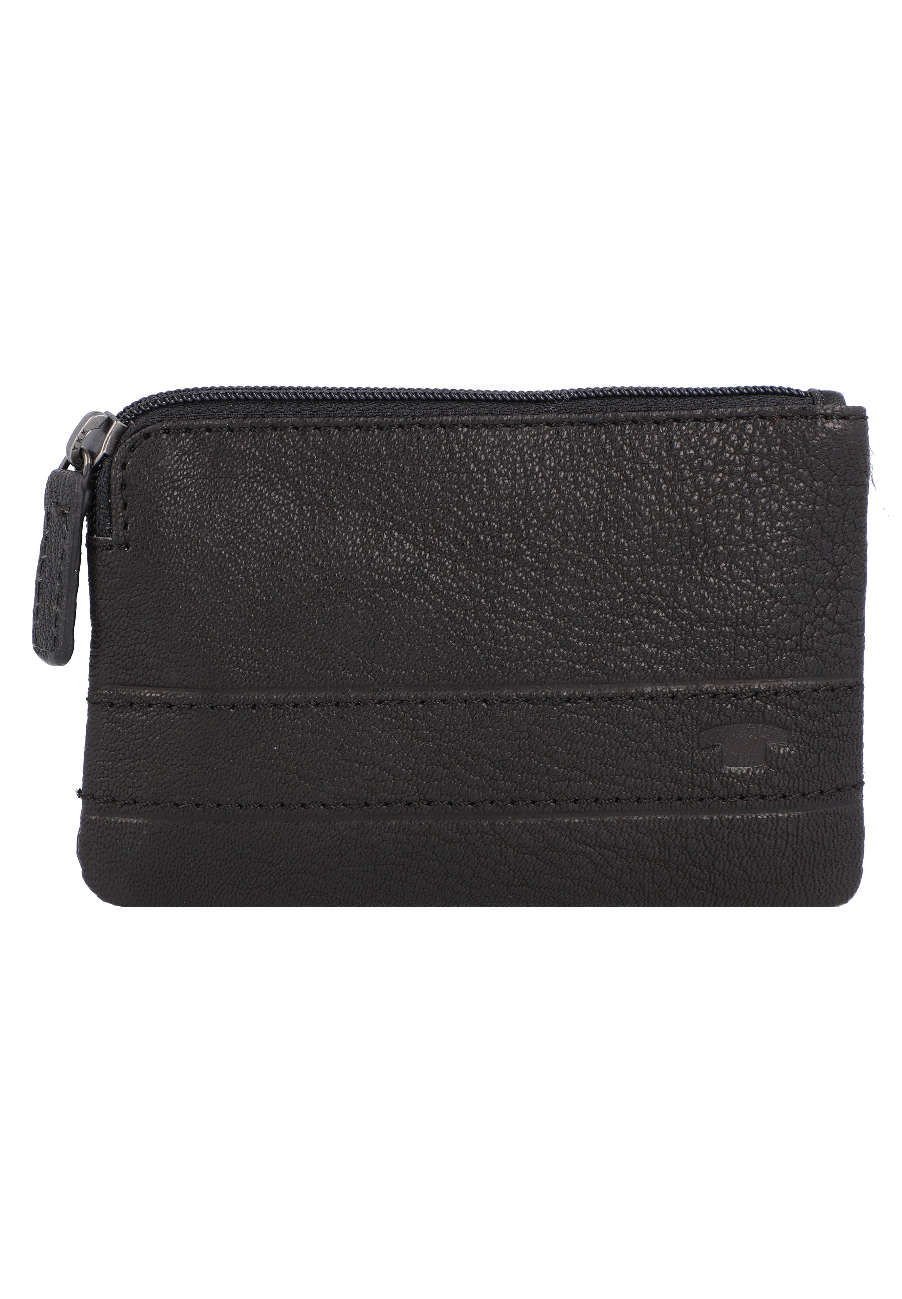 Esquire Duo Schlüsseletui Aus Leder – 12,5 Cm, Schwarz, Mit 2 Schlüsselringen Und Reißverschlussfach