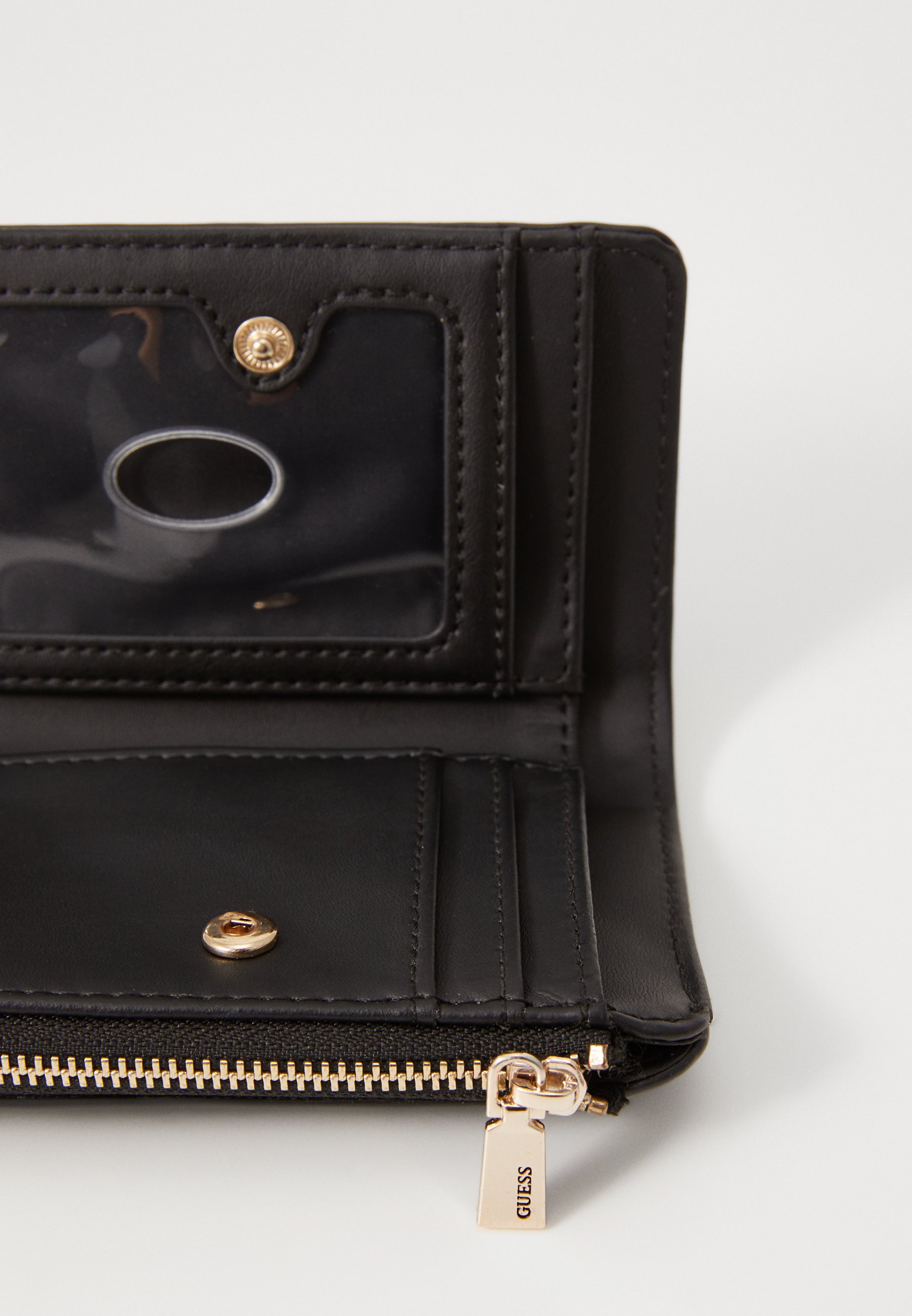 Guess ZARELA ZIP CARD CASE - Wallet - black/black - Zalando