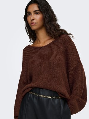 JDY JDYDINEA L/S REVERSIBLE PULLOV. KNT NOOS - Pullover - cherry mahogany