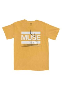 Paradiso Clothing MUSE ORIGIN OF SYMMETRY DIP DYE MINERAL WASH - Print T-shirt - yellow