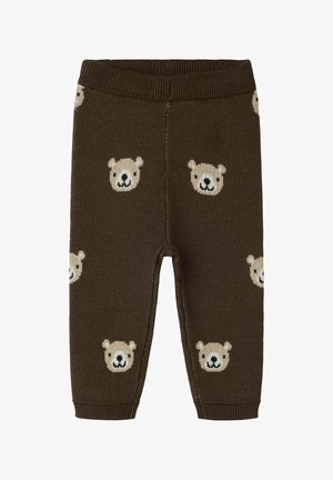 Name it, KNITTED TROUSERS PRINTED - Pantalon classique - chocolate brown