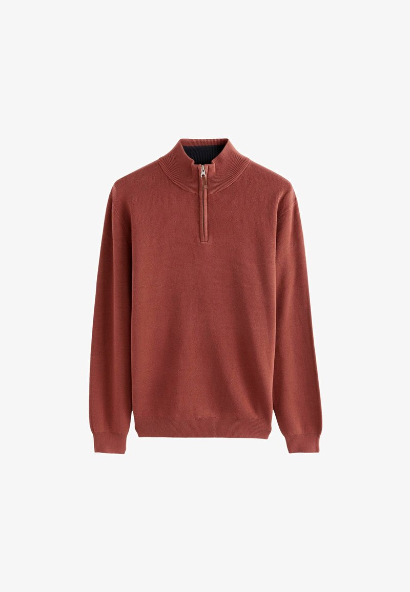 Next ZIP NECK REGULAR FIT - Neule - burnt clay red