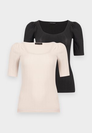 2 PACK - Paprasti marškinėliai - black/cameo rose