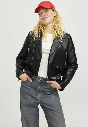 JXJOSE - Chaqueta de cuero sintético - black