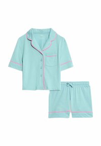 Pyjashort enfant en coton côtelé avec dentelle (du 6 au 16 ans) | BLUE | Pyjamas | M&S CH