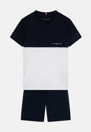 Tommy Hilfiger MINI CORP COLOURBLOCK SET - Marškinėliai su spaudiniu - dark night navy/white