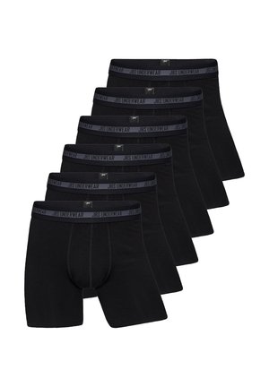 Sorte boxershorts i en seks-pak, fremstillet af blødt stof med et sømløst design. Har et gråt elastisk taljebånd med "JBS UNDERWEAR" branding.