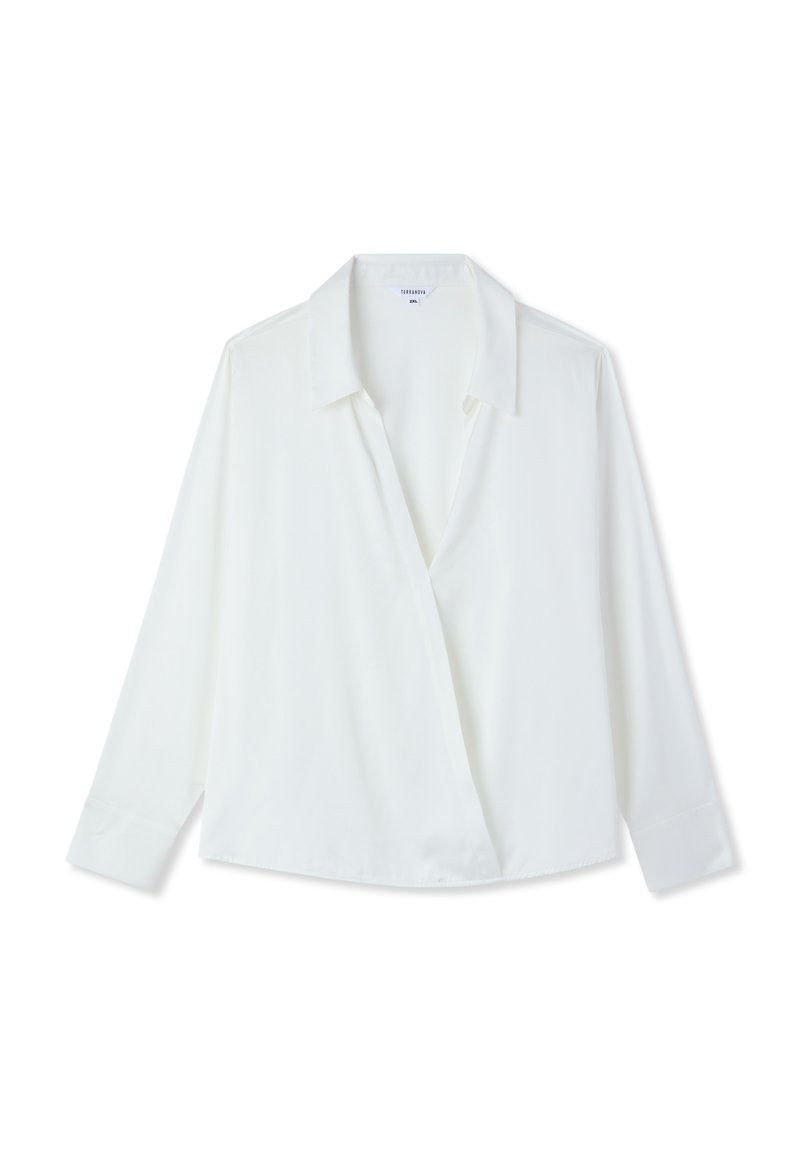 Terranova INCROCIATA Camicetta bianco lana/bianco
