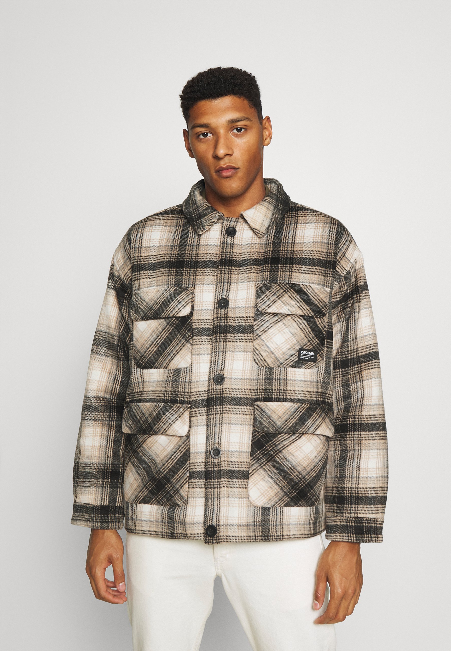 denim checkered jacket