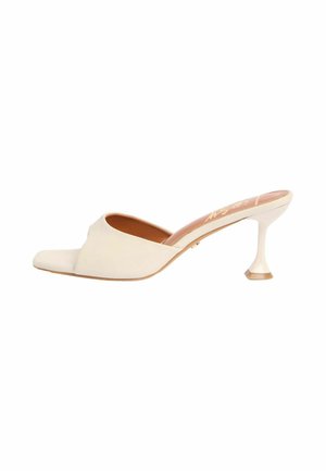 Lipsy REGULAR FIT - FLARED HEEL SLIP ON MID HEEL MULE SANDALS . - Papuci înalți - white faux leather