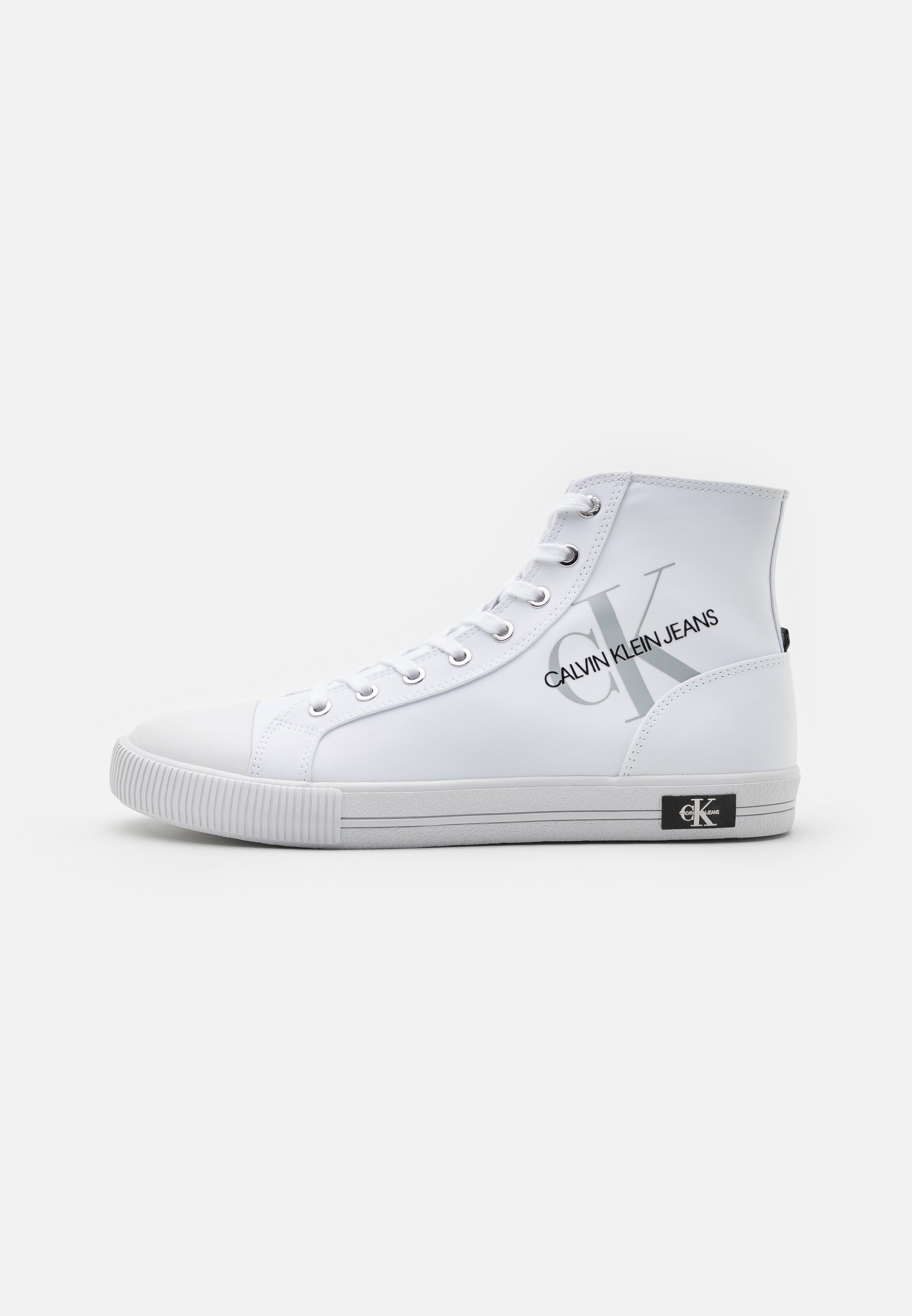 Calvin Klein Jeans Cupsole Lace Up Sneaker Logo Womens White Trainers |  Atterley