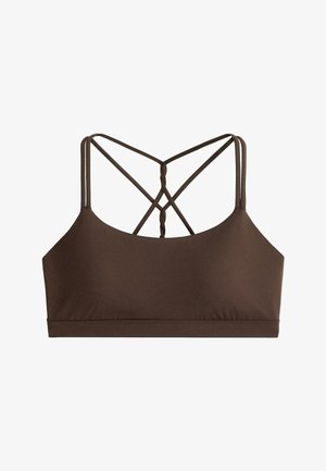 OYSHO, COMFORTLUX LIGHT SUPPORT SPORTS BRA WITH CROSSOVER STRAPS - Urheiluliivit: kevyt tuki - mottled light brown