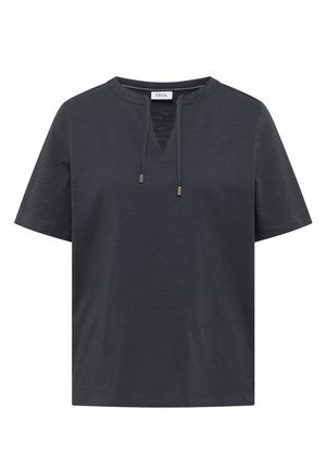 Cecil, KURZARM SHIRT MIT SPLIT NECK - T-shirt imprimé - volcanic grey
