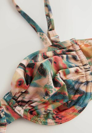 Next Haut de bikini - teal pink metallic animal