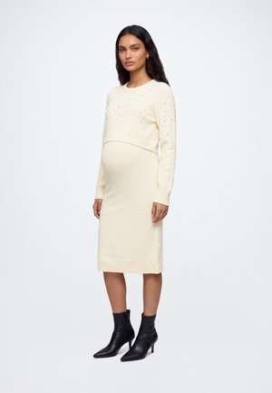 Anna Field MAMA by Zalando, FESTIVE DRESS  - Рокля тип пуловер - light beige melange