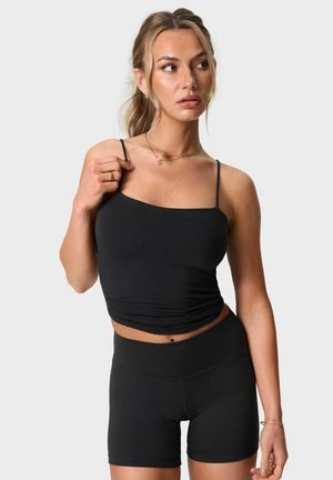 Frank Dandy, STRAPPY BAMBOO CAMI - Linne - black