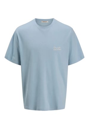 Light blue cotton t-shirt with short sleeves, a round neck, and embroidered "Originals" logo on the left chest. Smooth texture.