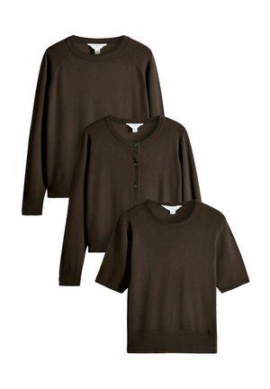 REGULAR FIT - 3 PACK BUNDLE - T-shirt basic - chocolate brown
