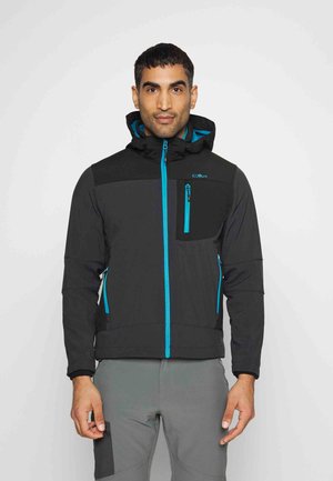 MAN ZIP HOOD JACKET - Giacca softshell - antracite danube