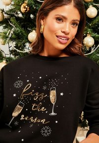 Lipsy CHRISTMAS ROUND NECK REGULAR FIT - Pusa - black