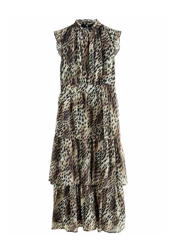 PRINTED HIGH NECK TIERED  - Maxikleid - animal leopard print