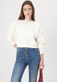 Tommy Jeans Fliisdžemper - ancient white