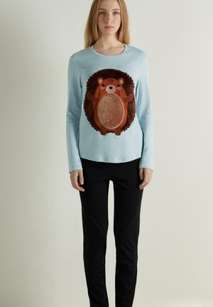 MIT IGEL-AUFNÄHER - Pyjamaser - blau powder blue hedgehog print