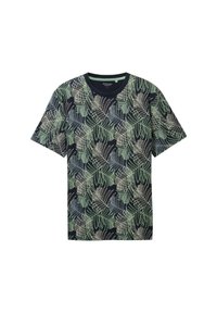 TOM TAILOR MIT ALLOVER - Camiseta estampada - navy multicolor leaf design
