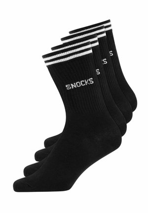 HOHE MIT STREIFEN 4 PACK - Socken - schwarz