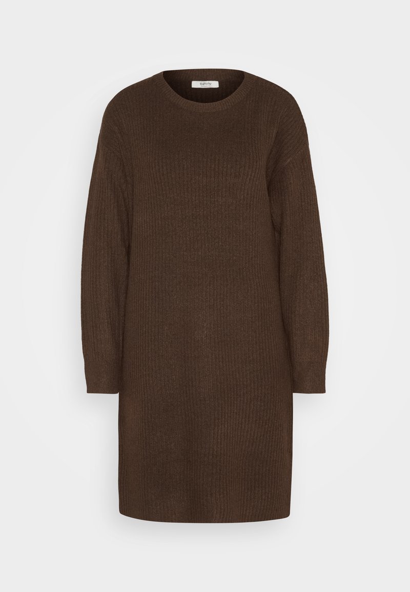 b.Young Gebreide jurk donkerbruin