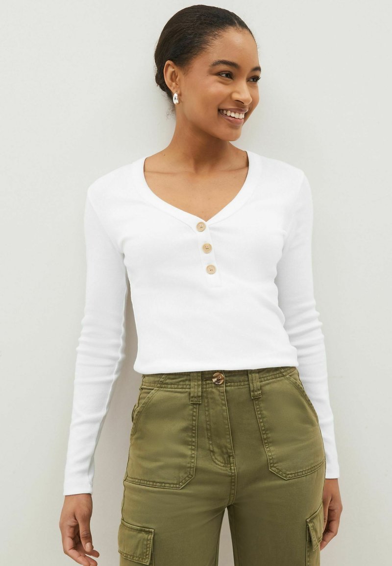 Next HENLEY BUTTON - Pikkade varrukatega topp - white