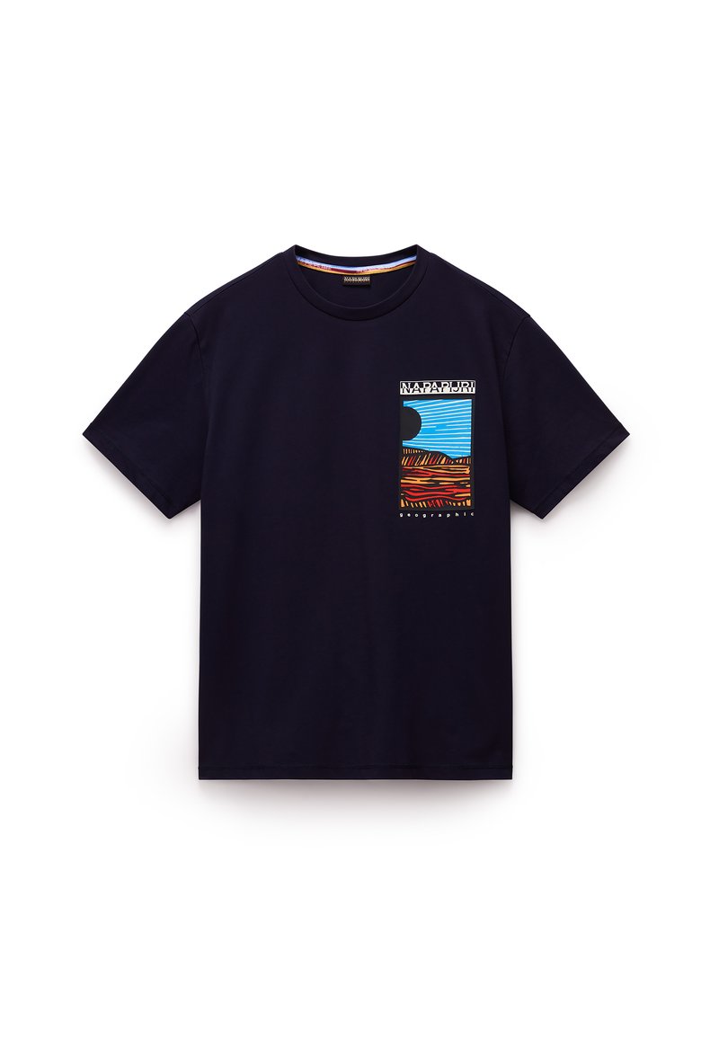 Napapijri T-shirt print donkerblauw Napapijri T-shirt print donkerblauw
