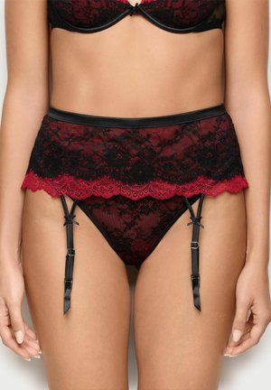 ROMANTIC - Strømpeholdere - black/ruby floral