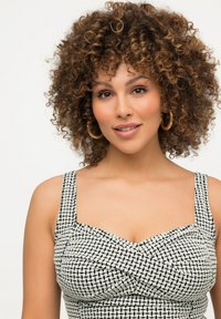 Ulla Popken TEXTURED MONOCHROME  - Badeanzug - black
