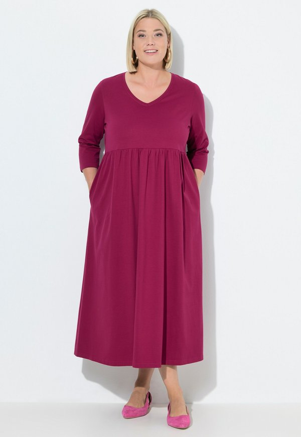 COUTURE EMPIRE COL V MANCHES 3/4 POCHES - Jerseykleid - burgundy