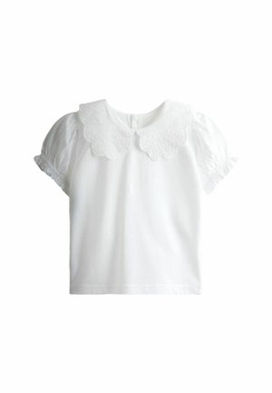 REGULAR FIT - BRODERIE COLLAR  - T-Shirt basic - pure white