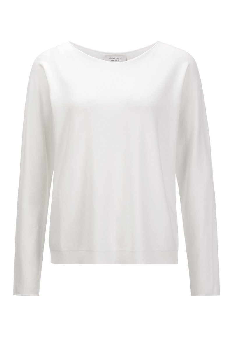 Rich & Royal MIT U-BOOT-AUSSCHNITT - Strickpullover - pearl white 