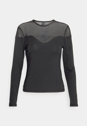 Vero Moda Petite VMKATE CONTRAST - Μπλούζα με μακριά μανίκια - black