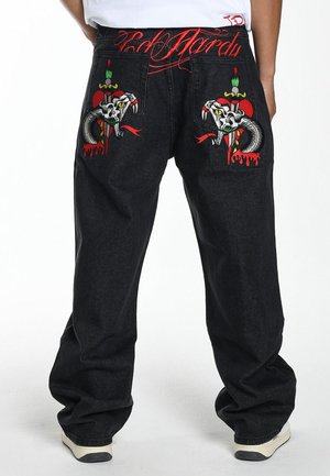 Ed Hardy SNAKE SEVER TATTOO GRAPHIC - Relaxed fit jeans - black