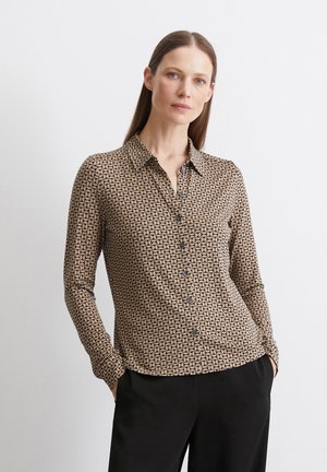LONG SLEEVE COLLAR BUTTON PLACKET - Skjortebluser - beige