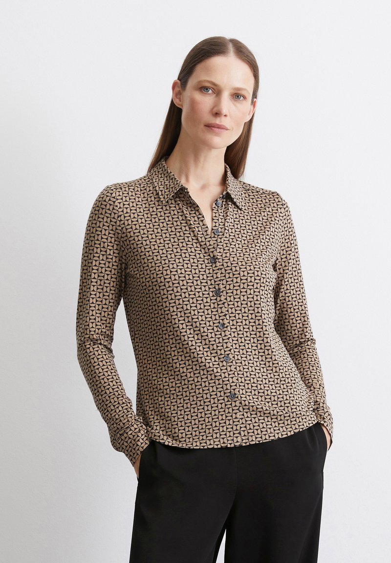 Marc O'Polo LONG SLEEVE COLLAR BUTTON PLACKET - Skjortebluse - beige