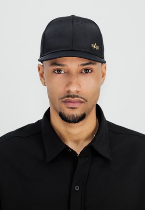 Alpha Industries LABEL - Šiltovka - black shiny gold