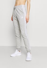 adidas Performance Treniņtērpa apakšdaļas - medium grey heather/white