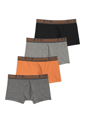 H.I.S BOXER 4PACK  - Kurze Boxershorts - orange anthrazit-meliert schwarz grau-meliert