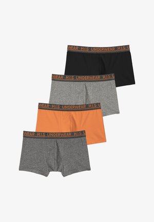 H.I.S, BOXER 4PACK - Trunks - orange anthrazit-meliert schwarz grau-meliert
