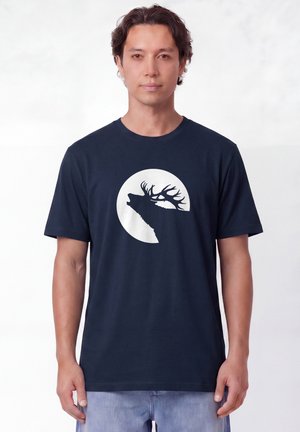 watapparel, RÖHRENDER HIRSCH UNISEX - T-shirt imprimé - french navy