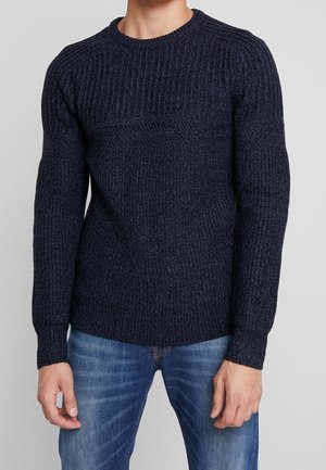 Strickpullover - mottled dark blue