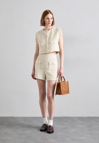 sandro VESTE - Waistcoat - jaune/ecru