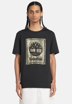 Timberland CAMO SHORT SLEEVE TEE - T-shirt con stampa - black